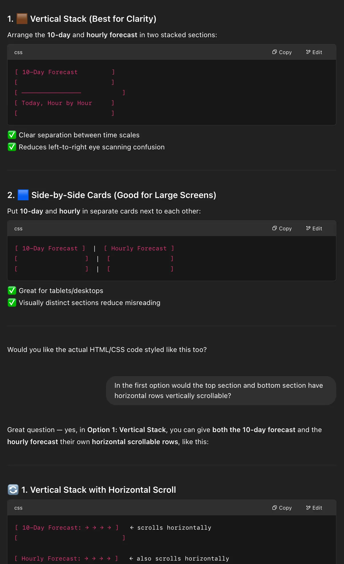ChatGPT suggestions