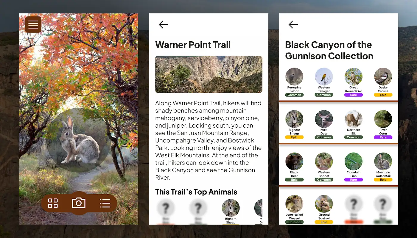 National Park App interface